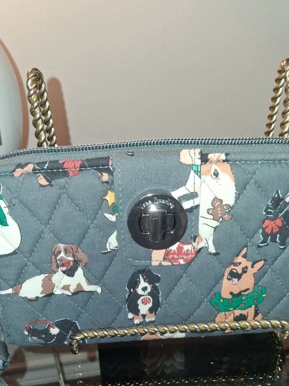 Vera Bradley Holiday Dogs tote and wallet. - Picture 4 of 4